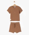 Ensemble 2 pièces en gaze de coton bébé garçon short + tee-shirt